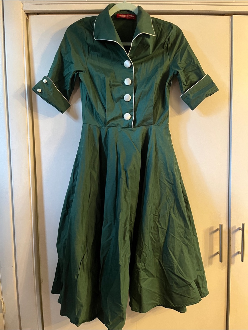 British Retro 50’s Style Forest Green Swing Dress